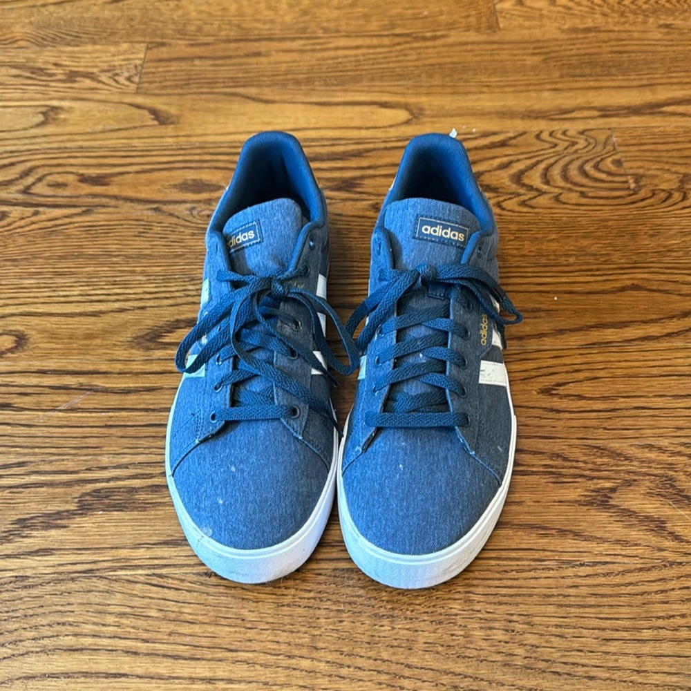 Size 12 Adidas men’s blue sneakers white bottom